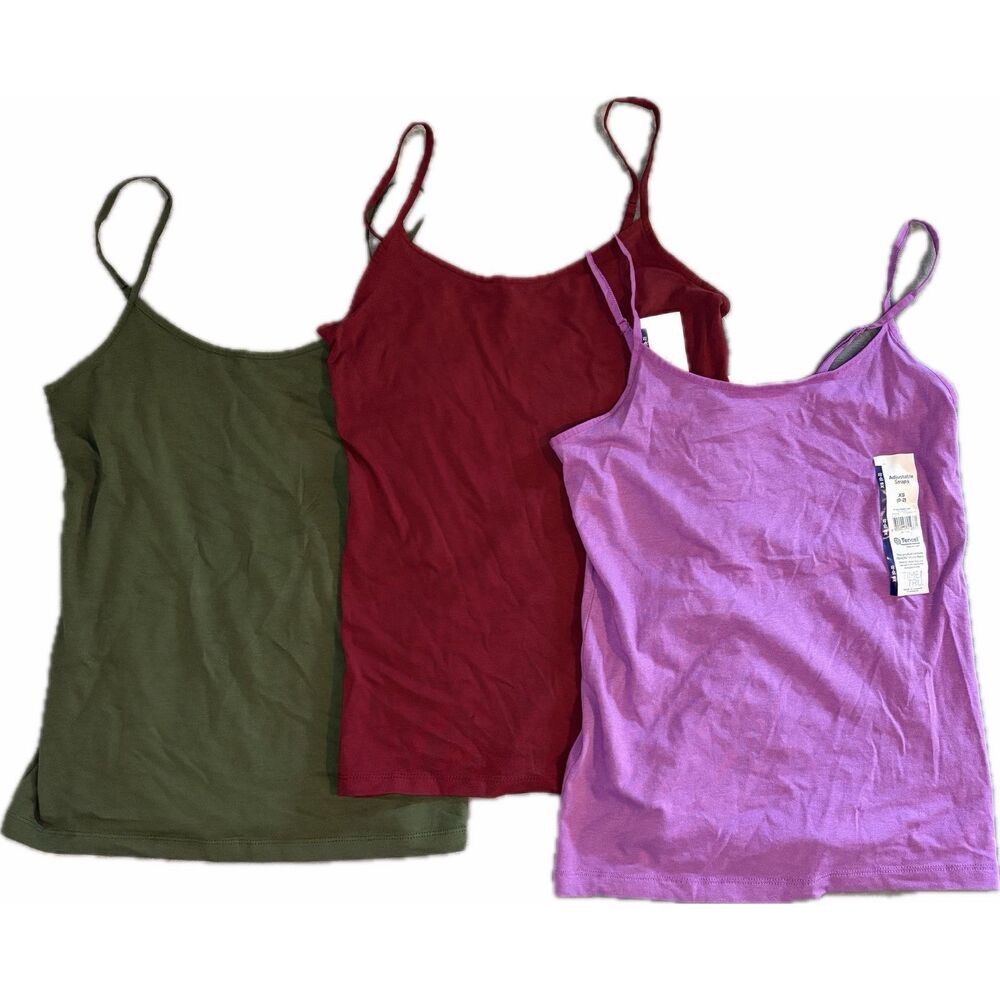 Time and Tru Womens Adjustable Strap Cami XS New Orchid Sea Turtle Red Bundle